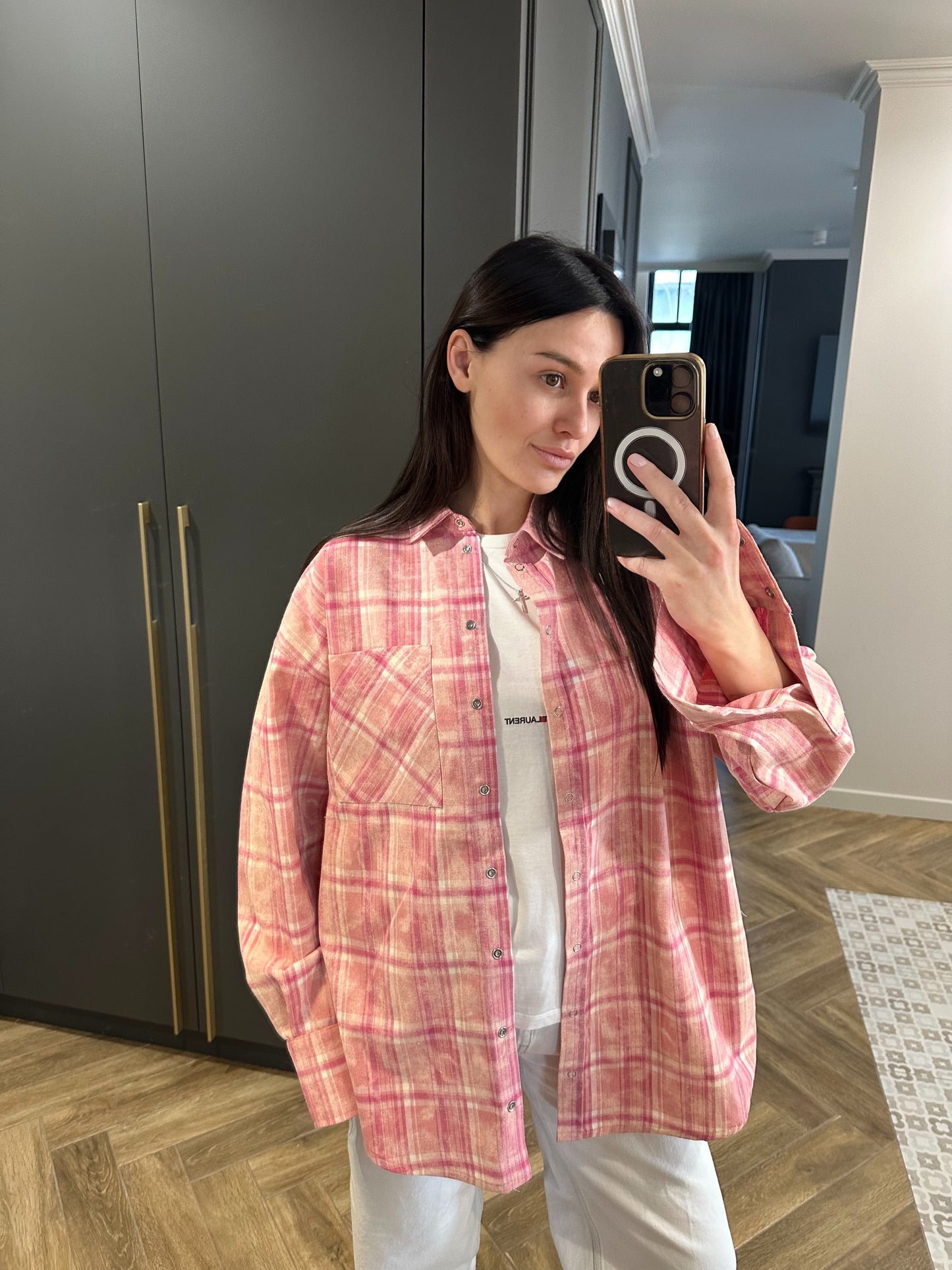 Сорочка вільного крою Pink