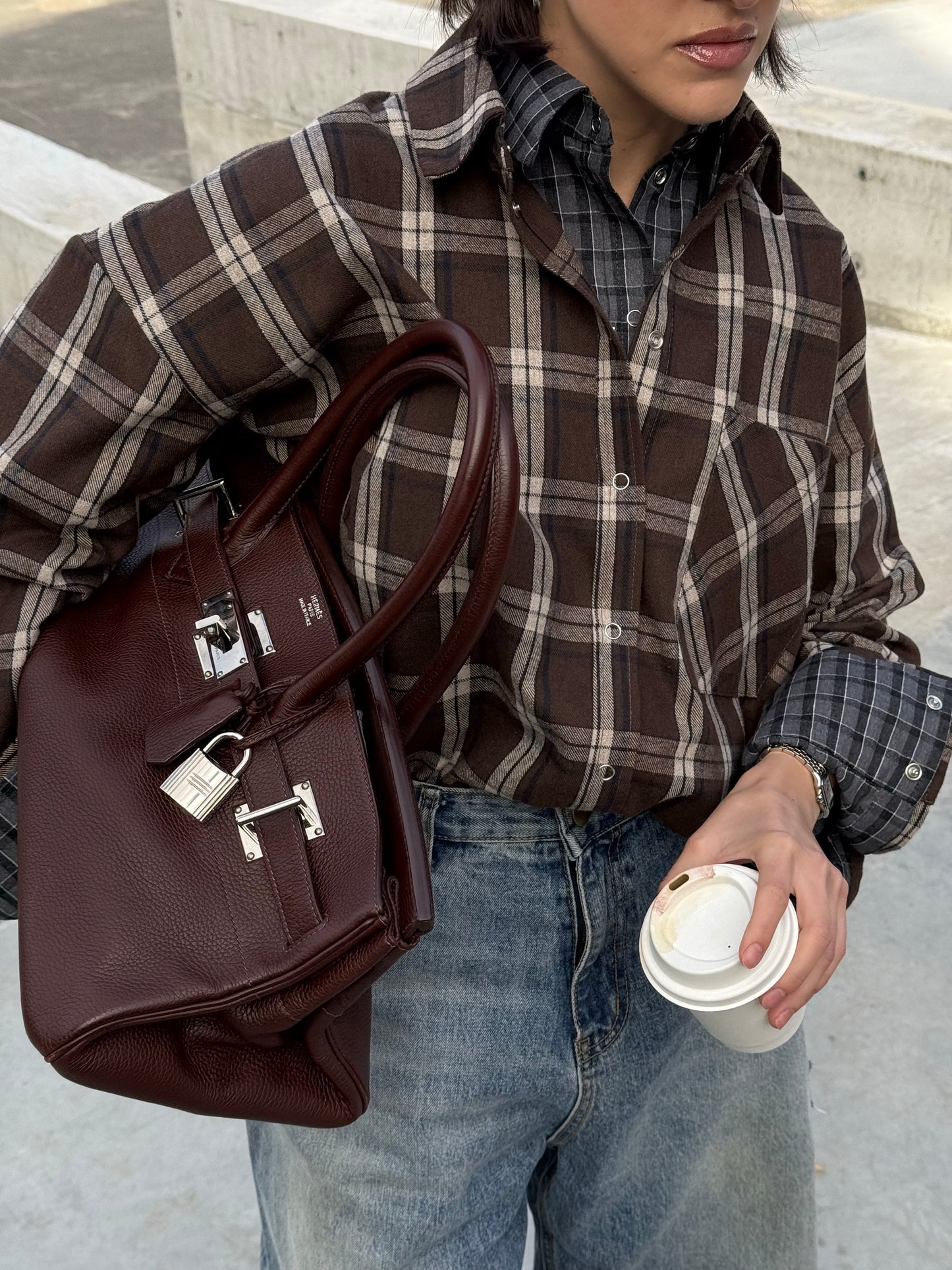 Сорочка вільного крою Coffee