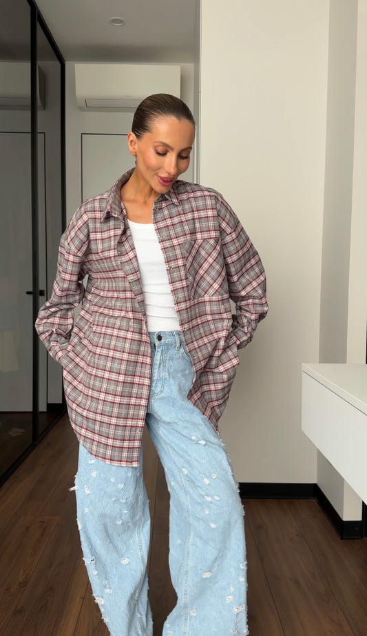 Сорочка вільного крою Red Glow