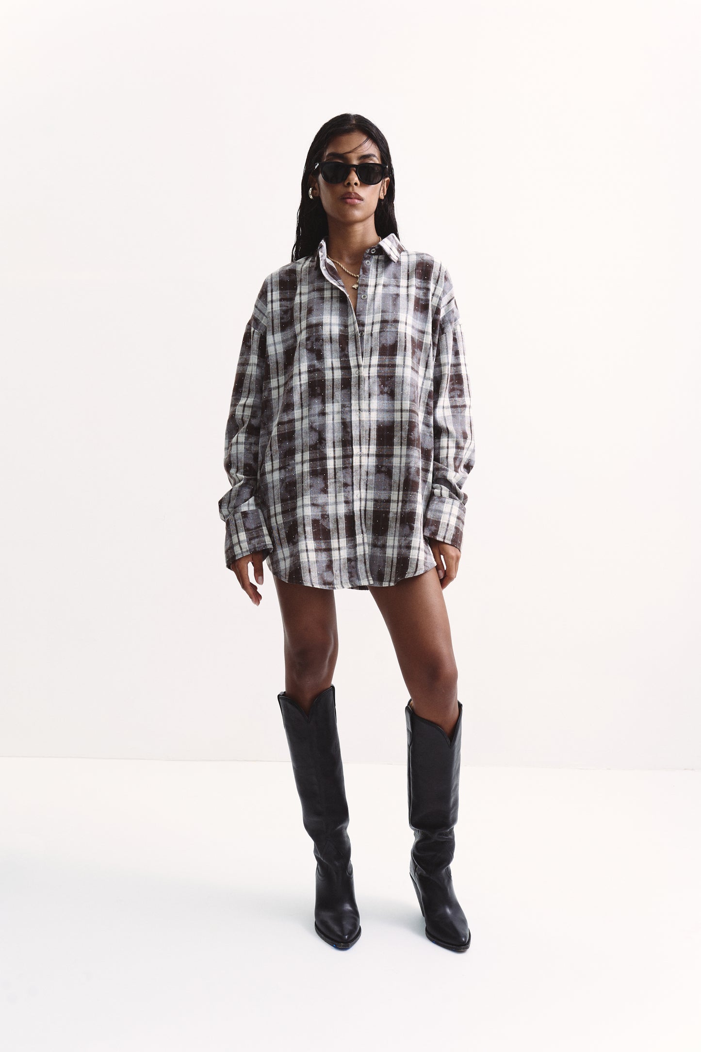 Сорочка вільного крою Brown-Crystals