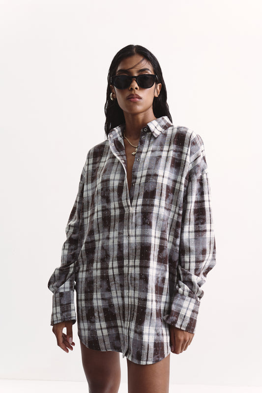 Сорочка вільного крою Brown-Crystals