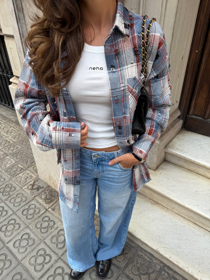 Сорочка вільного крою Grunge Navy