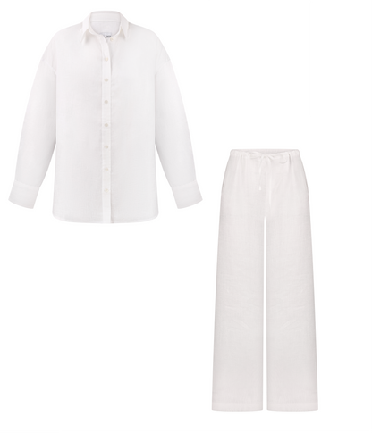 Лляний костюм зі штанами White