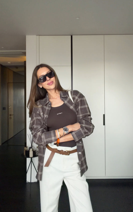 Сорочка вільного крою Hermes Chocolate