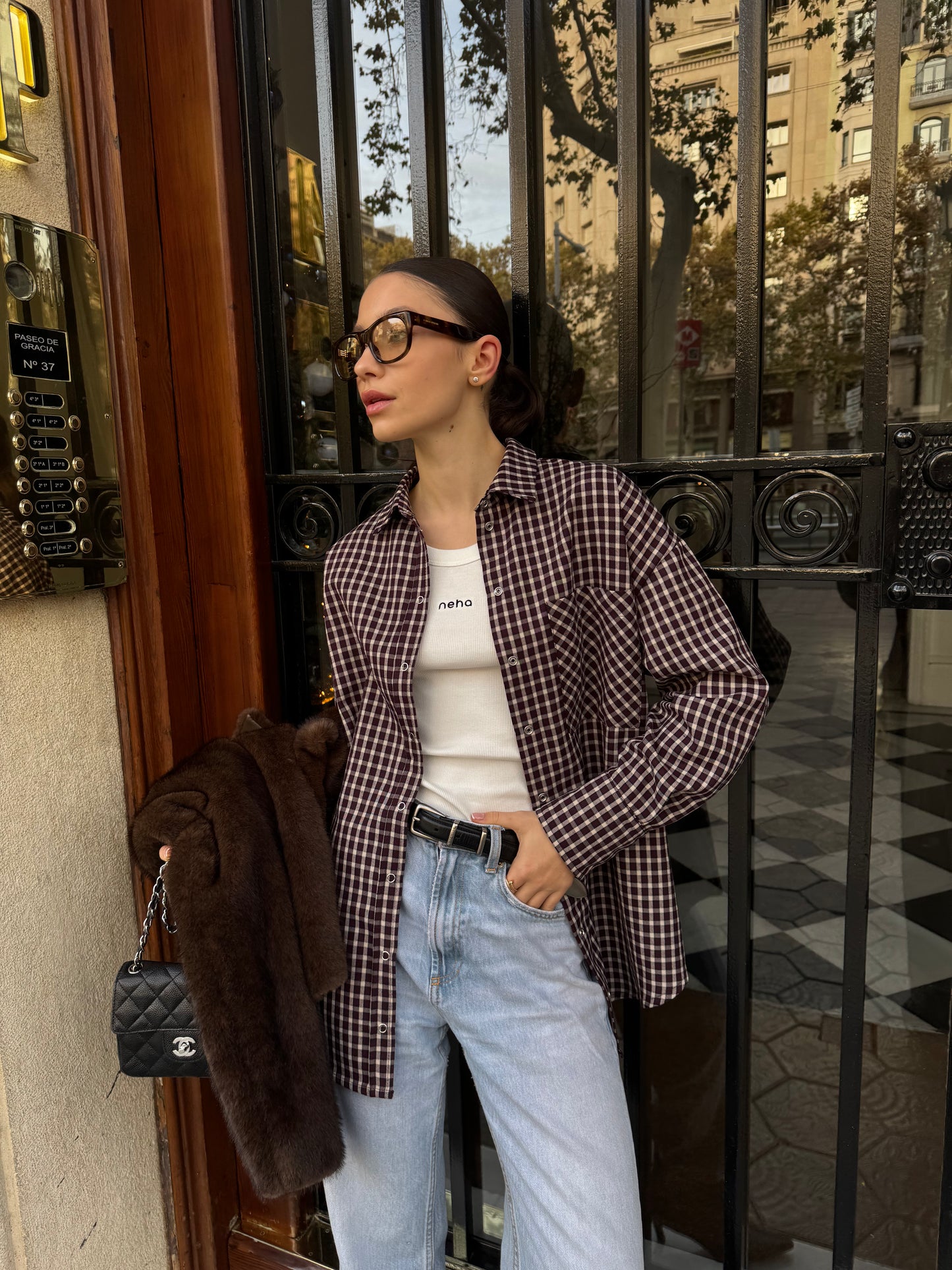 Сорочка вільного крою Bordo