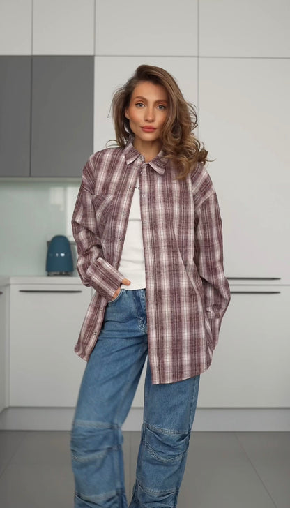 Сорочка вільного крою Wine