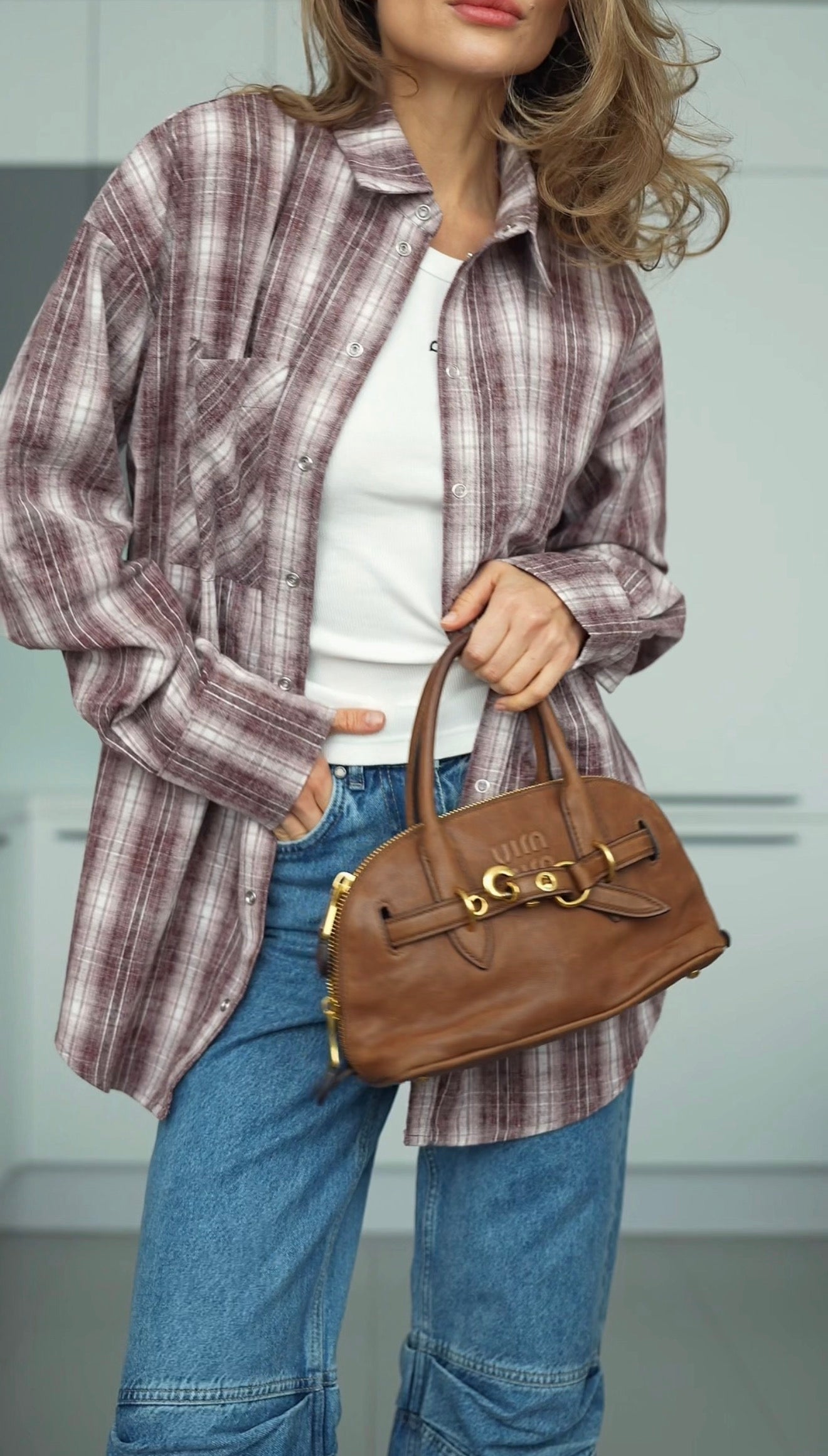 Сорочка вільного крою Wine