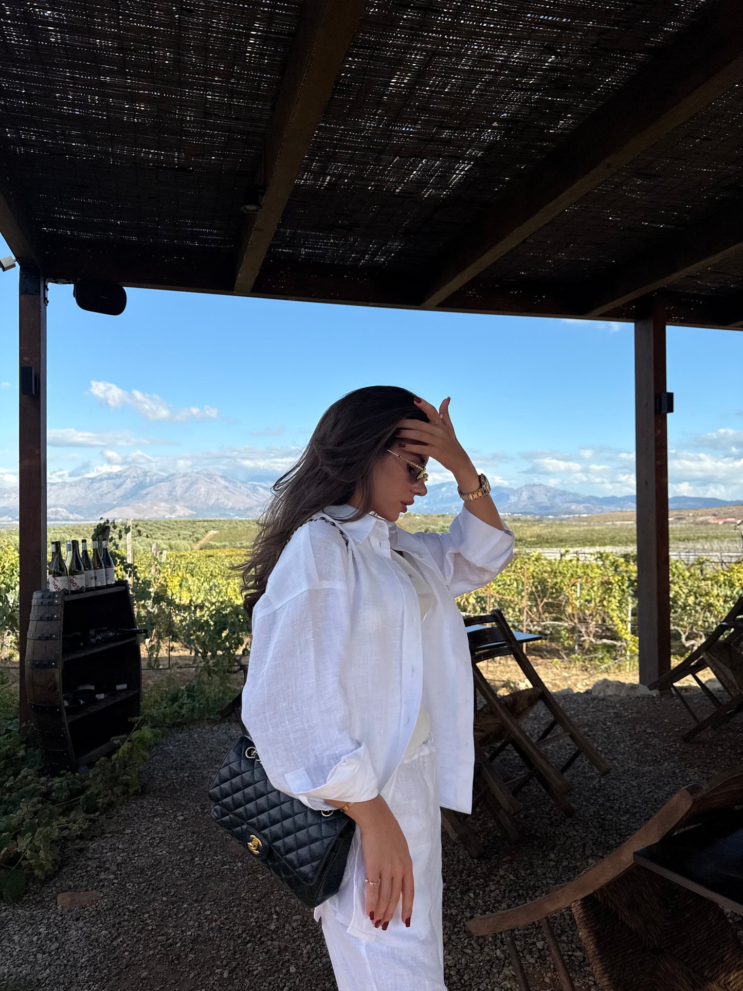 Лляний костюм зі штанами White