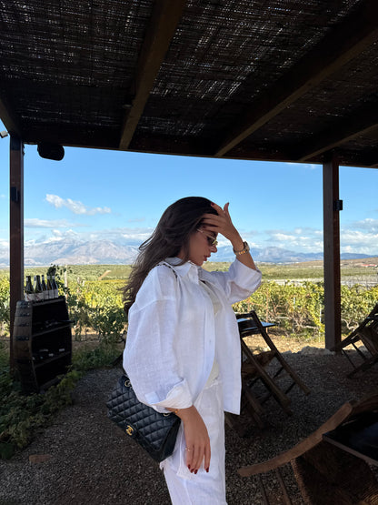 Лляний костюм зі штанами White