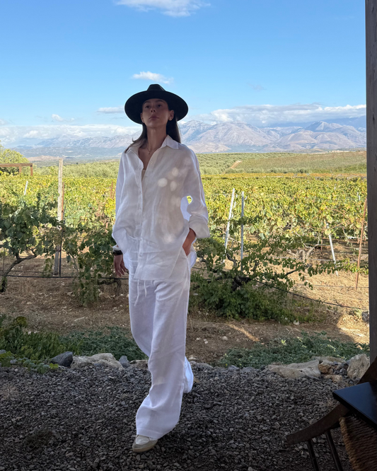 Лляний костюм зі штанами White