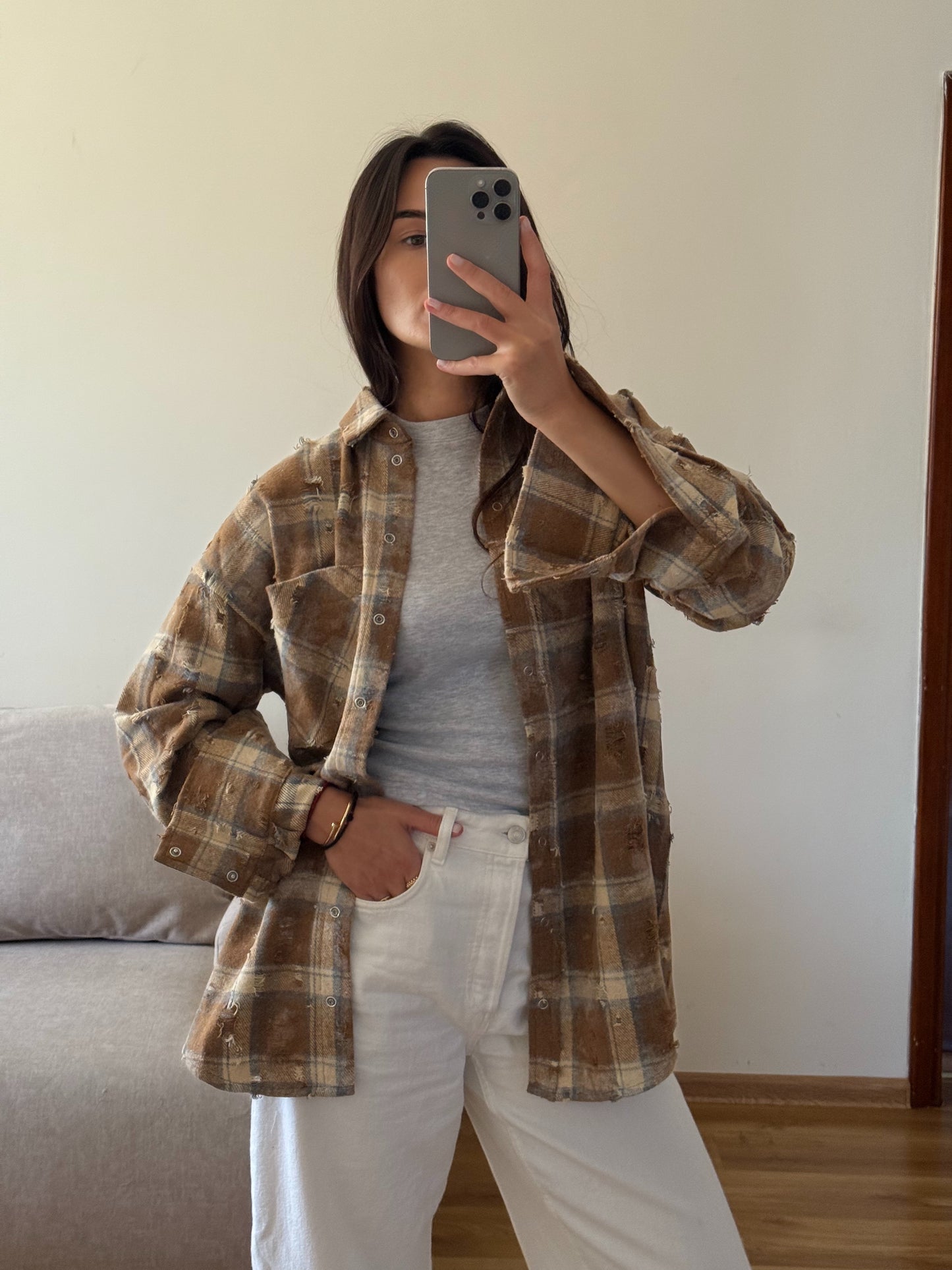 Сорочка вільного крою Camel Grunge