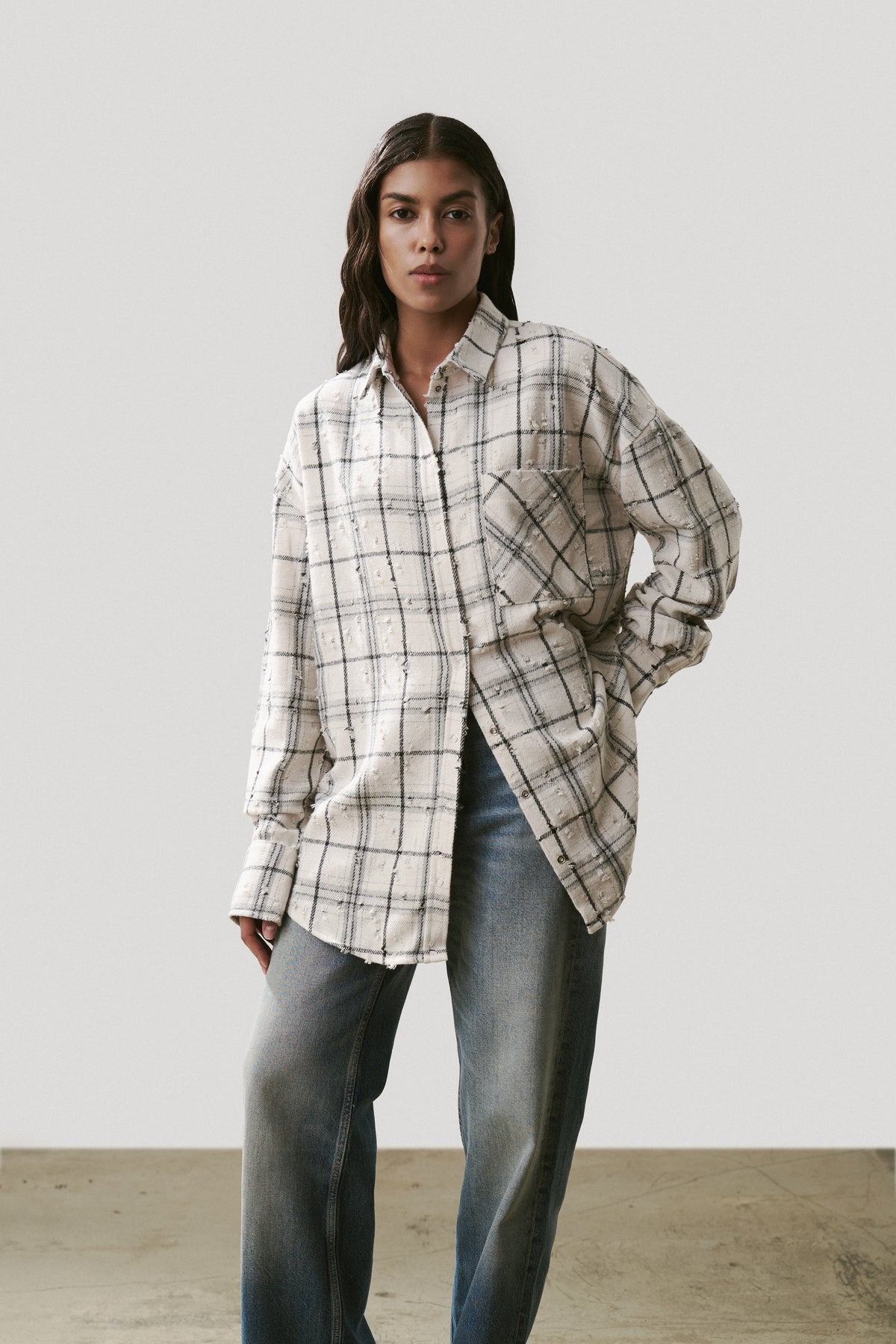 Сорочка вільного крою Grunge White