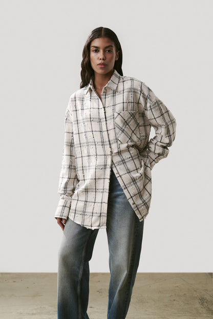 Сорочка вільного крою Grunge White