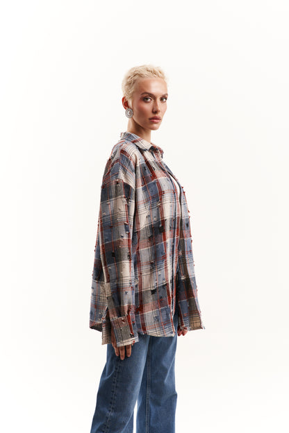 Сорочка вільного крою Grunge Navy