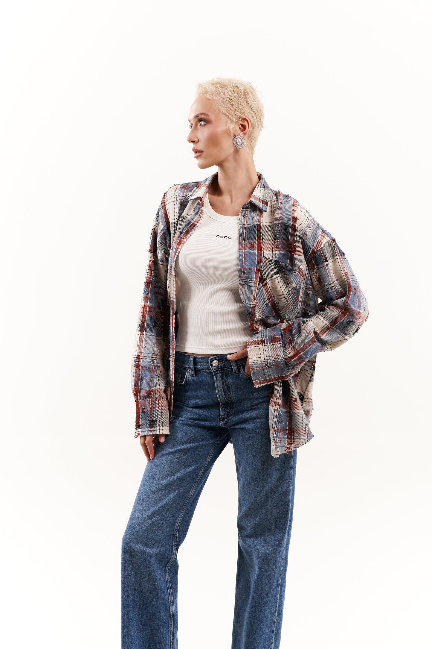 Сорочка вільного крою Grunge Navy