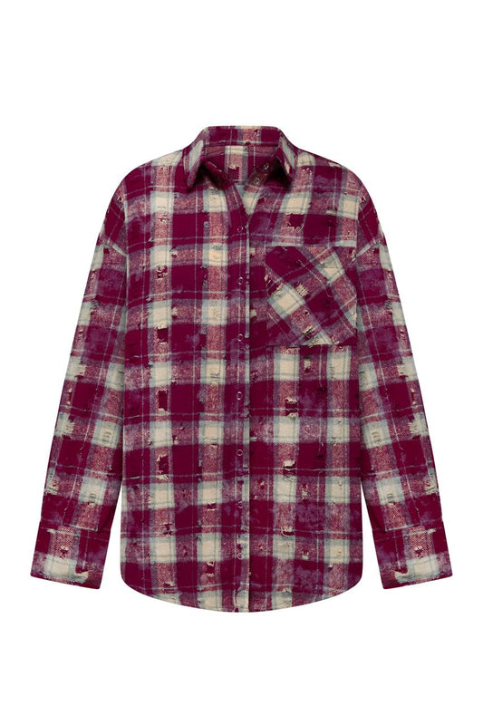 Сорочка вільного крою Grunge Damson